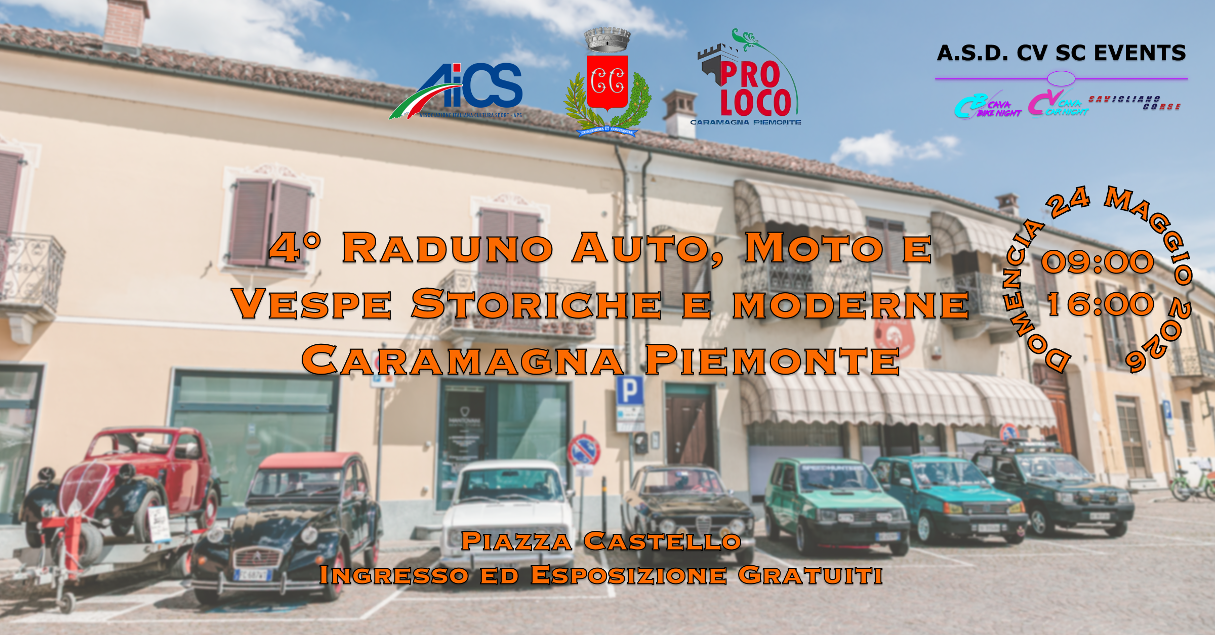4° Raduno Auto e Moto Storiche e Moderne – Caramagna Piemonte 2026